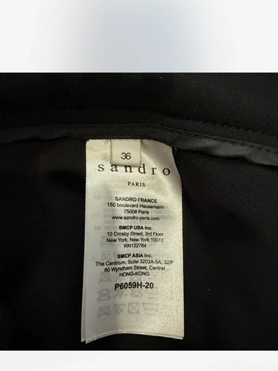 Sandro Paris Black Track-Style Trousers with Red & White Side Stripe - Picture 4 of 7